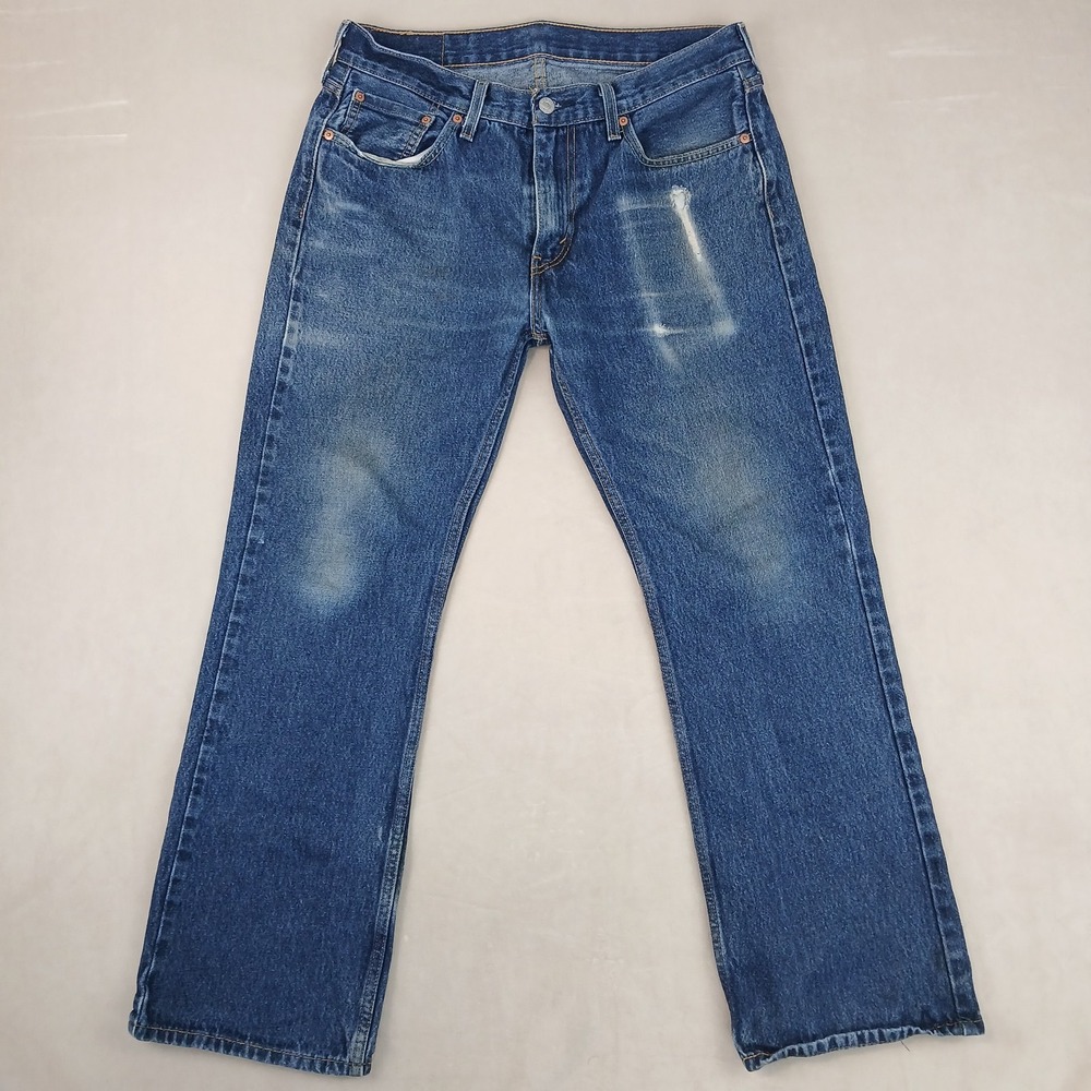 Levis 527 33x30 Mens Jeans Bootcut Cowboy **Actual 32x28 ** Cool Fading FLAW